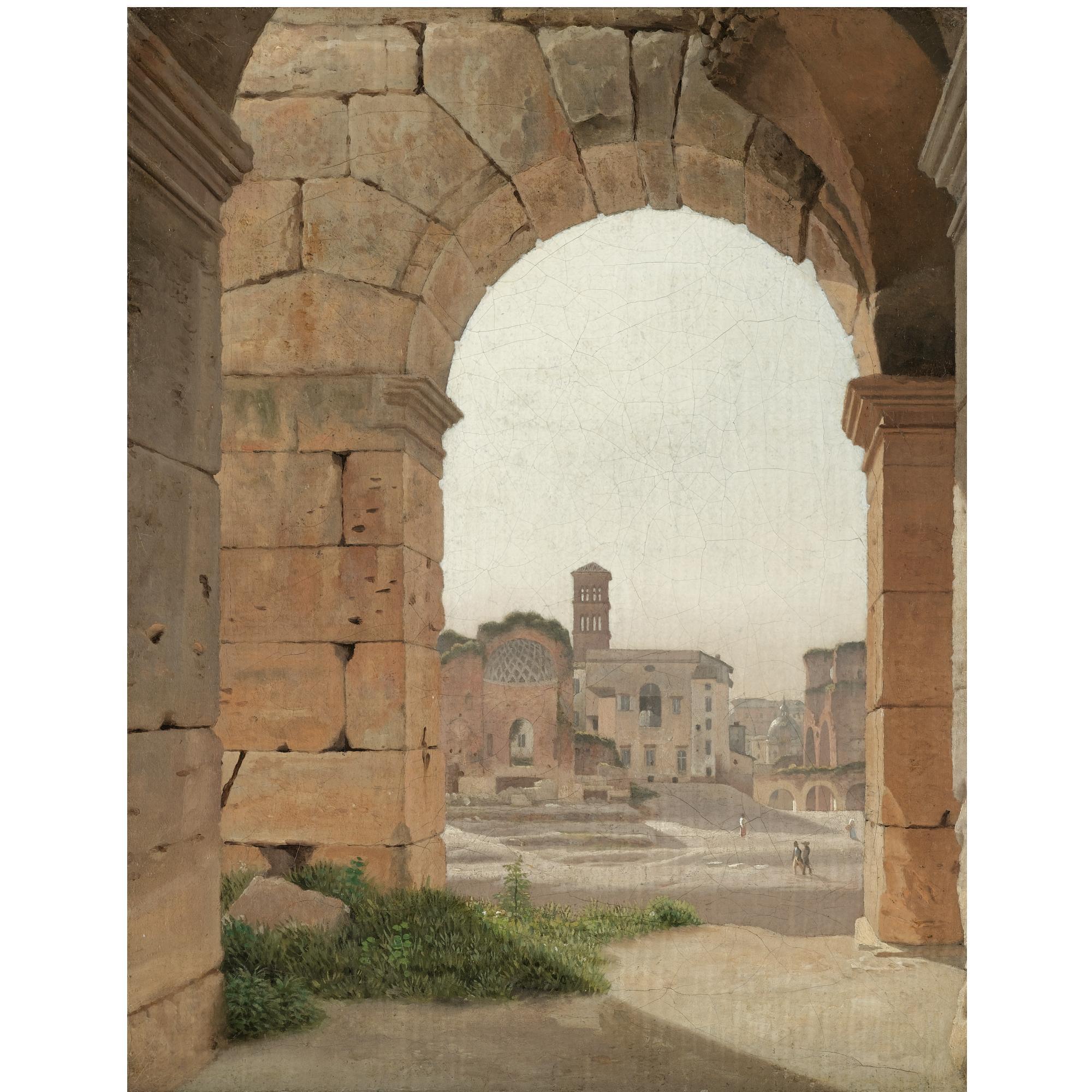Christoffer Wilhelm Eckersberg - Danish Forum Romanum Set Fra Colosseum (The Forum Romanum From The Colosseum)