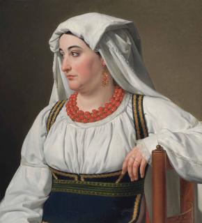 Christoffer Wilhelm Eckersberg - Una Ciociara, Portrait Of A Roman Country Girl