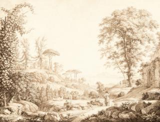 Christoph Heinrich Kniep - Arkadische Landschaft mit Ruinen