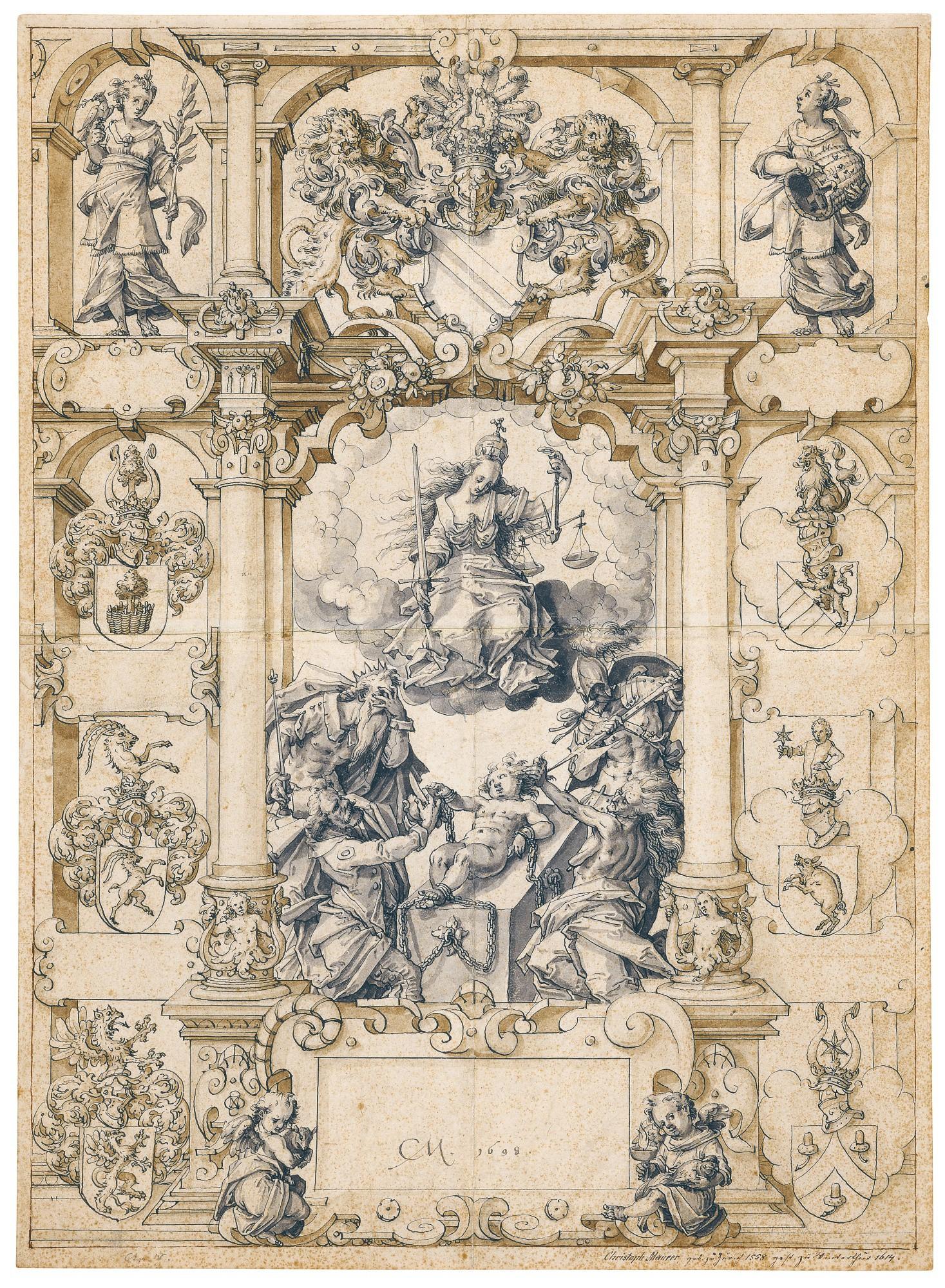 Christoph Murer - An Allegory Of Innocence Besieged By Blind Judgement, Avarice, Envy And Persecution, While Justice Looks On