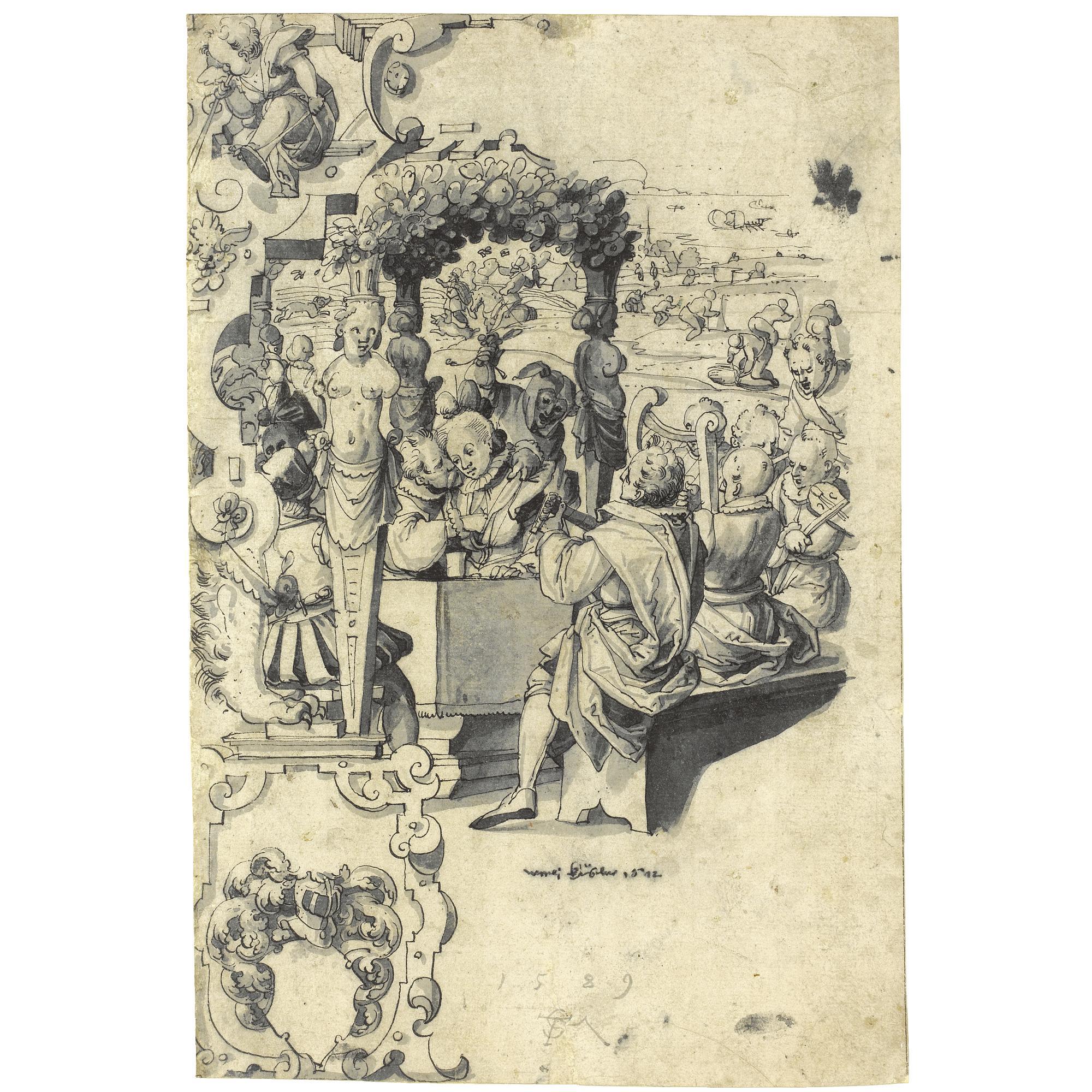 Christoph Murer - The Prodigal Son Being Entertained By Musicians, The Harvest Taking Place In The Distance