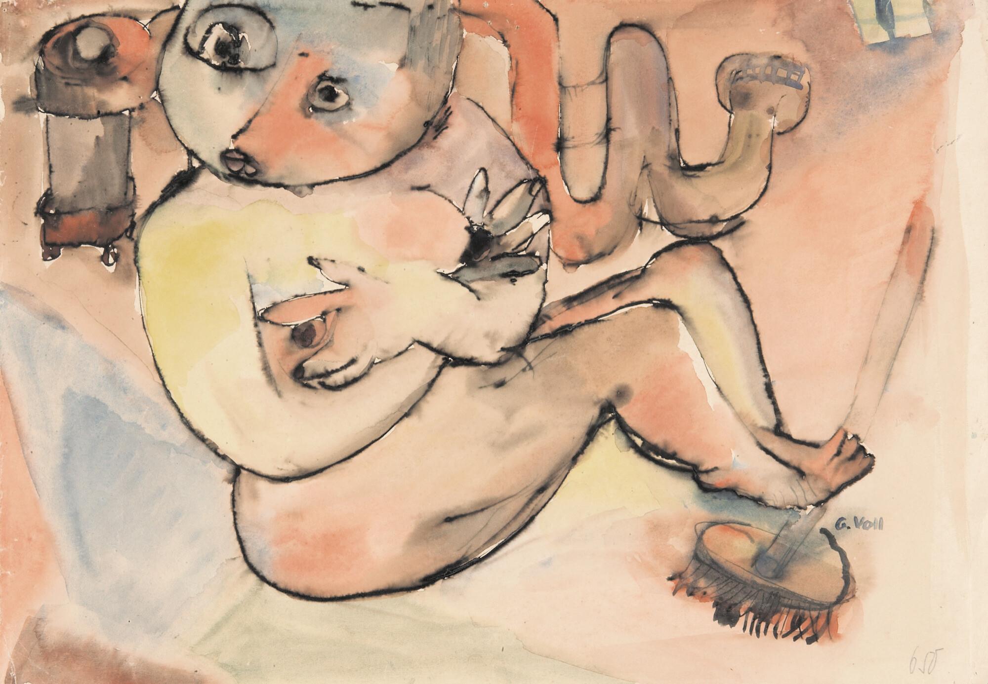 Christoph Voll - Akt am Ofen.