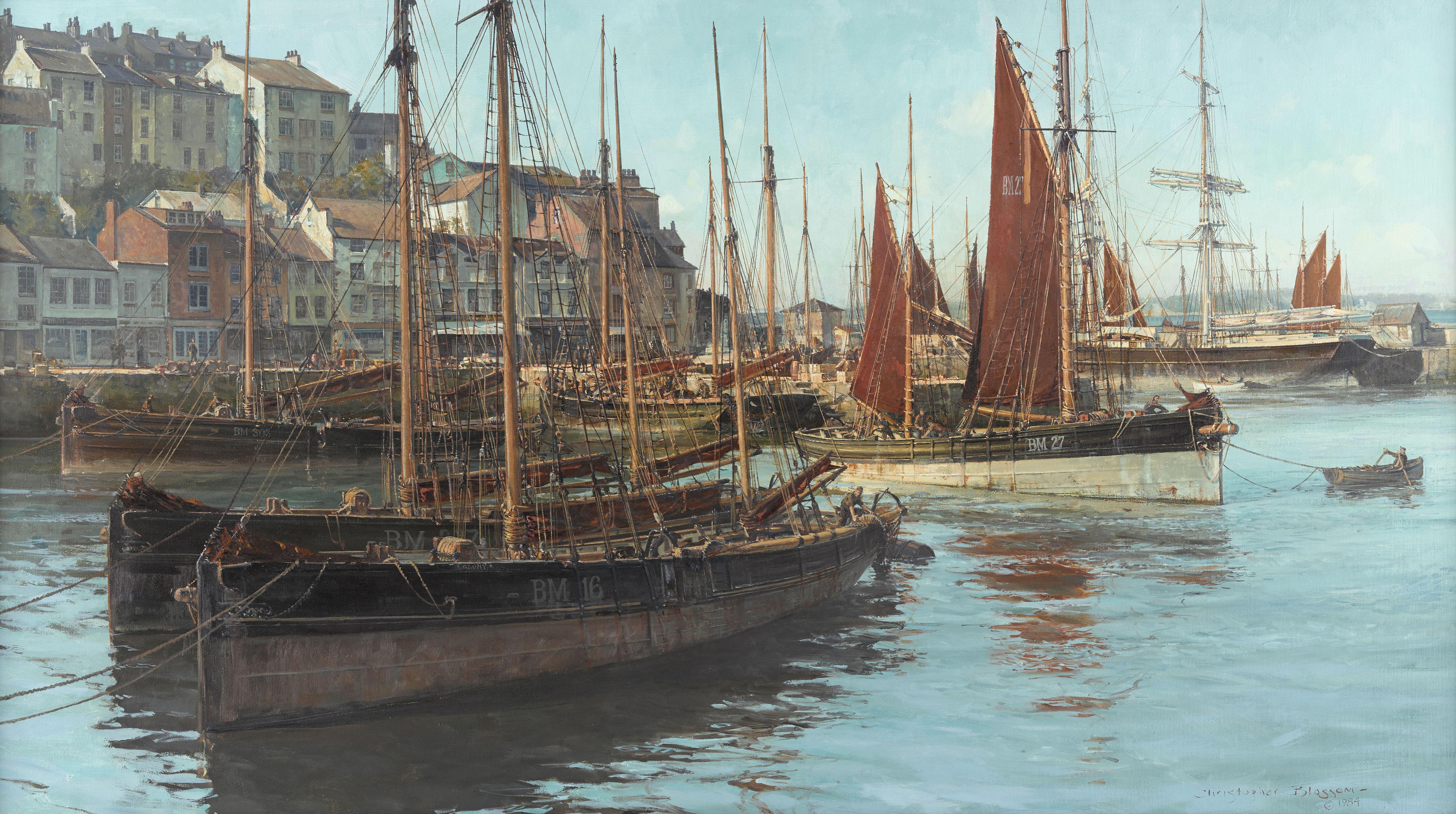 Christopher Blossom - View of Brixham Harbor, England