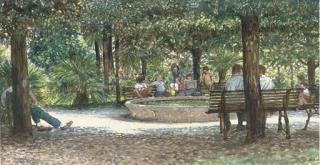 Christopher C. Hall, R.B.A., R.C.A. - The gardens, Recanati, Italy