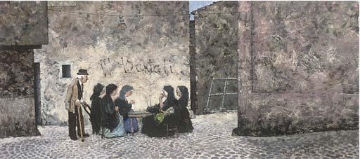 Christopher C. Hall, R.B.A., R.C.A. - The white farmhouse, Recanati, Italy