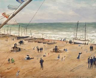 Christopher Richard Wynne Nevinson, A.R.A. - Boats On The Beach