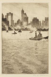 Christopher Richard Wynne Nevinson A.R.A. - From the Ferry, New York