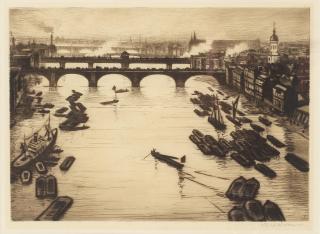 Christopher Richard Wynne Nevinson A.R.A. - London Bridges