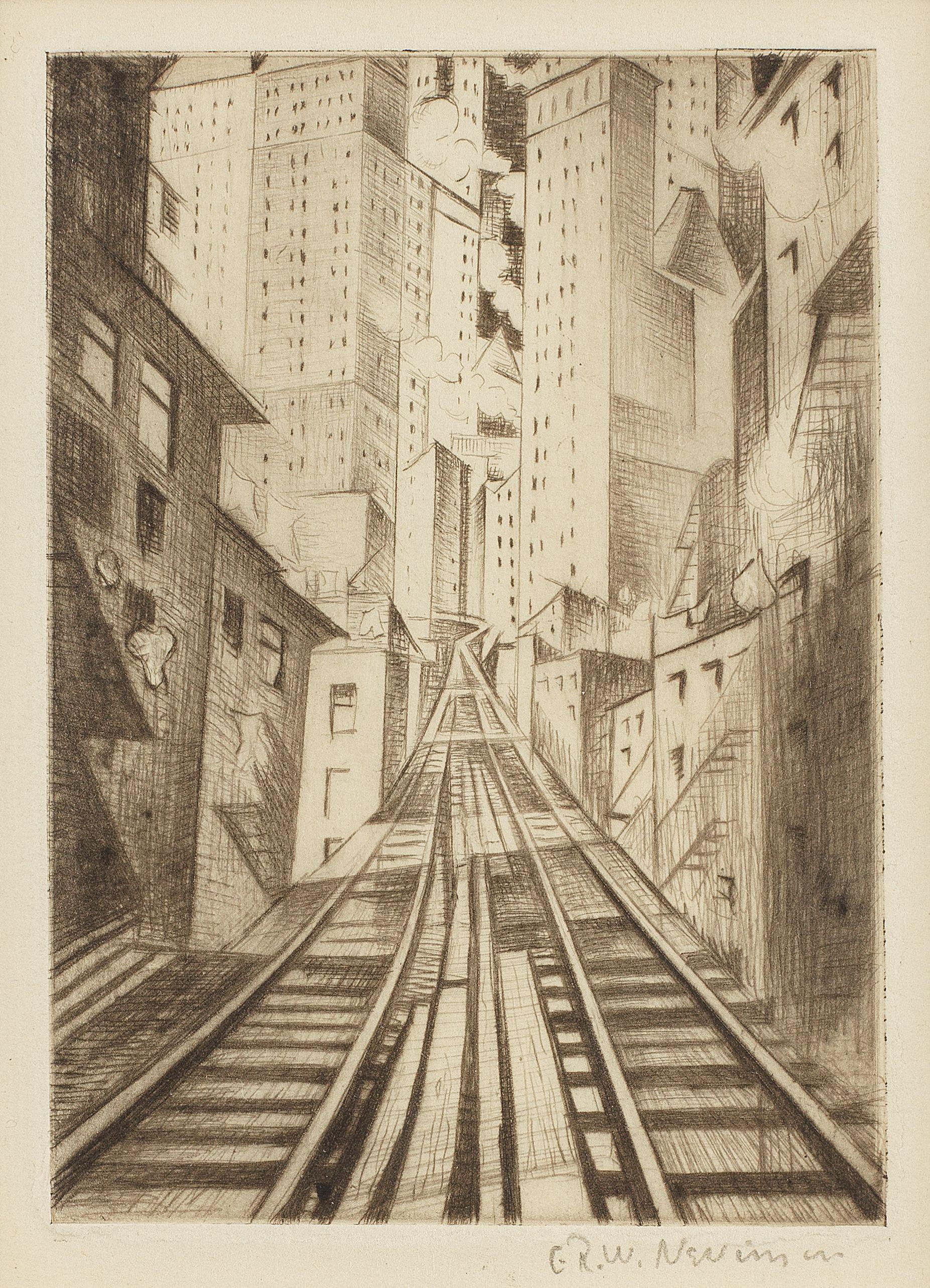 Christopher Richard Wynne Nevinson A.R.A. - New York: An Abstraction