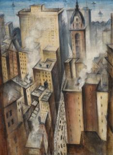 Christopher Richard Wynne Nevinson, A.R.A. - New York from the Woolworth Tower