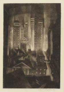 Christopher Richard Wynne Nevinson A.R.A. - New York: Night