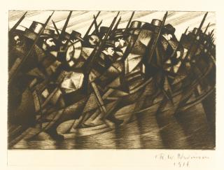 Christopher Richard Wynne Nevinson, A.R.A. - Returning To The Trenches (B. 9)