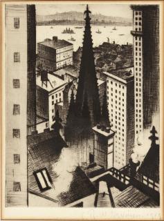 Christopher Richard Wynne Nevinson, A.R.A. - The Temples Of New York (Black 55)