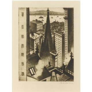 Christopher Richard Wynne Nevinson, A.R.A. - The Temples Of New York (Leicester Galeries 44)