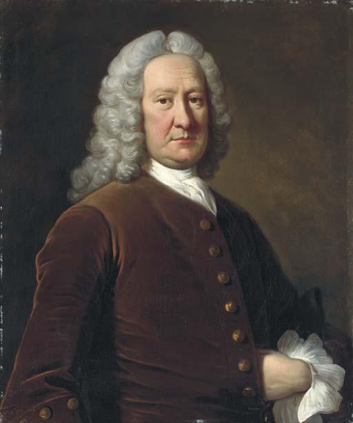 Christopher Steele - Portrait of Edward Stone, Half-Length, In A Brown Velvet Coat And White Cravat