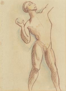 Christopher Wood - A Study of a Male Nude in a Throwing Position