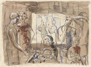 Christopher Wood - Design for a stage set; ballet rehearsal