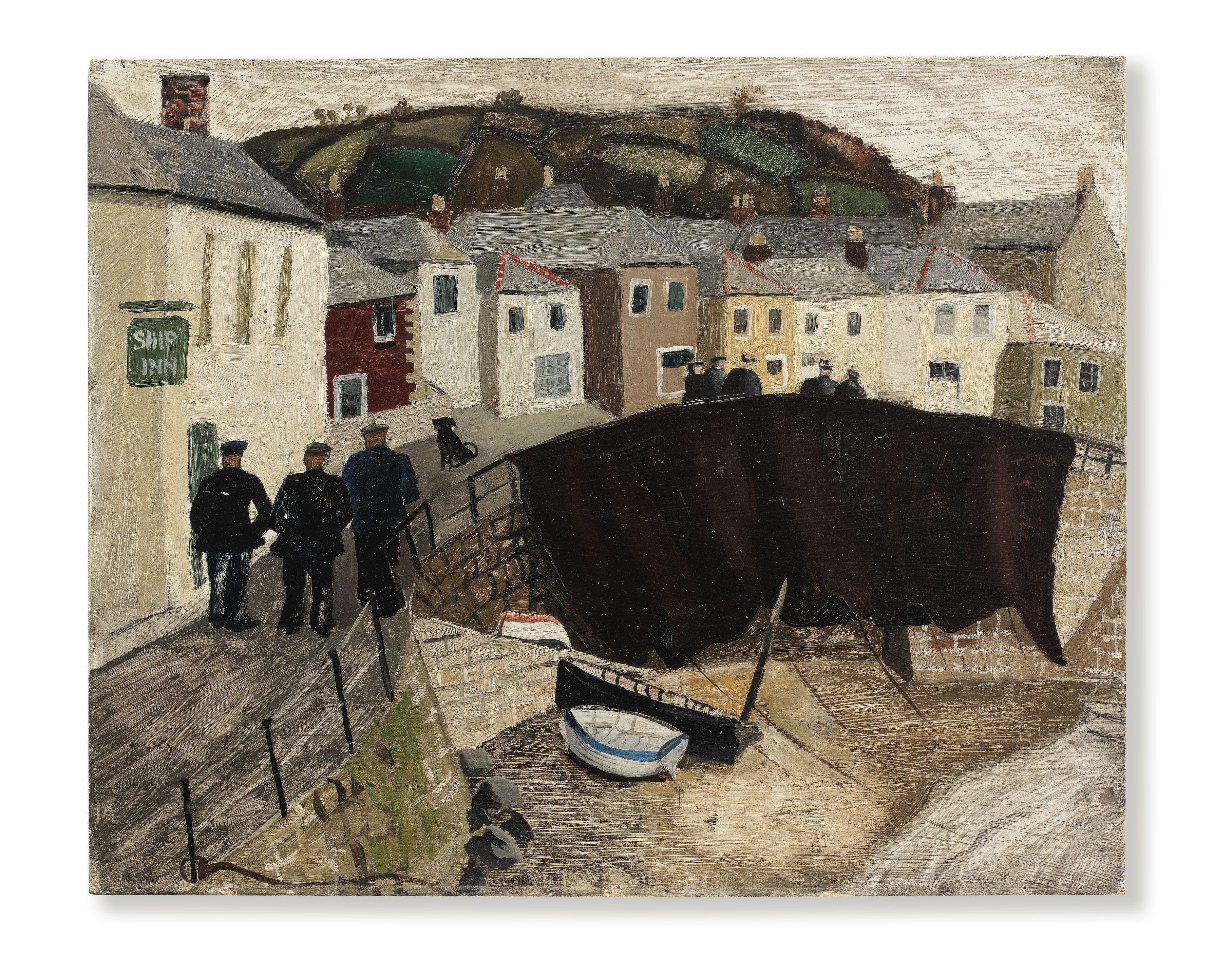 Christopher Wood - Drying Sails, Mousehole, Cornwall