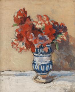 Christopher Wood - Flowers in a Blue Vase 35.9 x 30.1 cm. (14 1/8 x 11 7/8 in.)