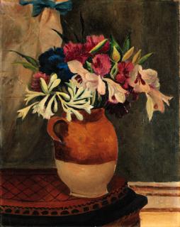 Christopher Wood - Flowers in a brown jug