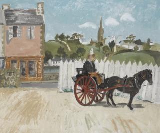 Christopher Wood - Pony And Trap, Ploaré, Brittany