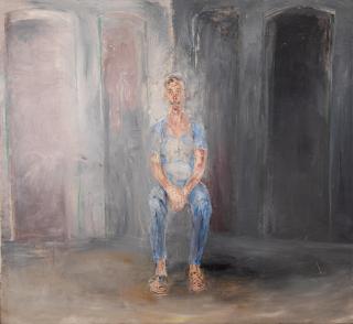 Chronis Botsoglou - Autoportrait sur le site d\'un moulin à huile