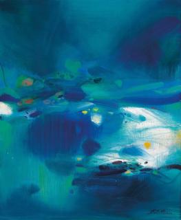 Chu Teh-Chun - Atmosphère bleue V (Blue atmosphere V)