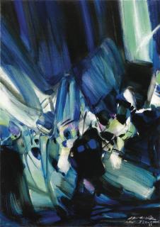 Chu Teh-Chun - Composition Bleuesigned And Dated 85; Signed And Dated 1985 On The Back; Oil On Canvas.