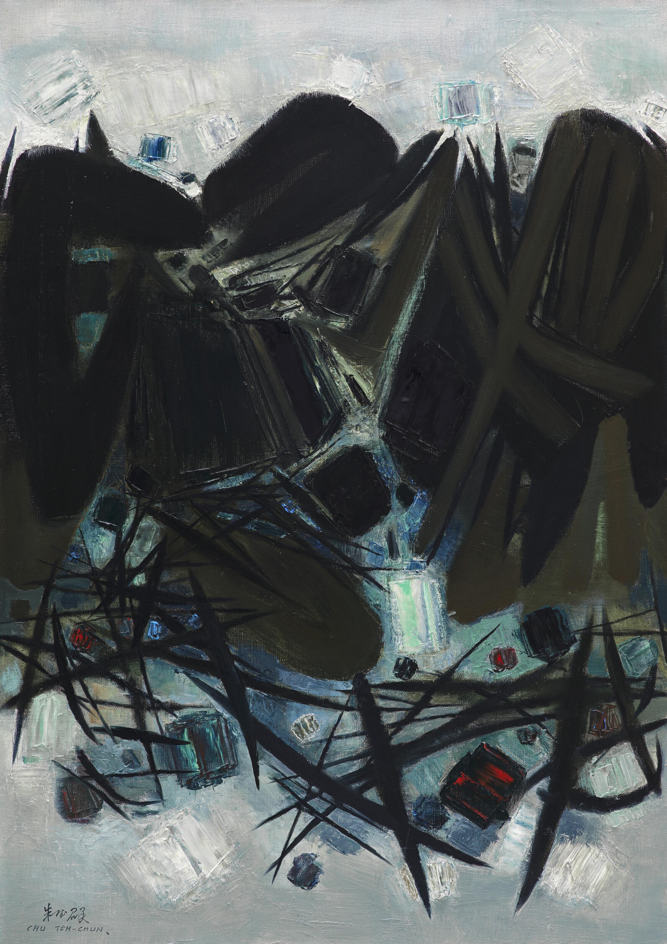 Chu Teh-Chun - No. 54 La montagne lavée par la pluie (No. 54 the Mountain Washed by the Rain)