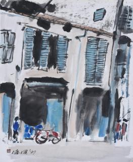 Chua Ek Kay - Old Street Scene, 1989