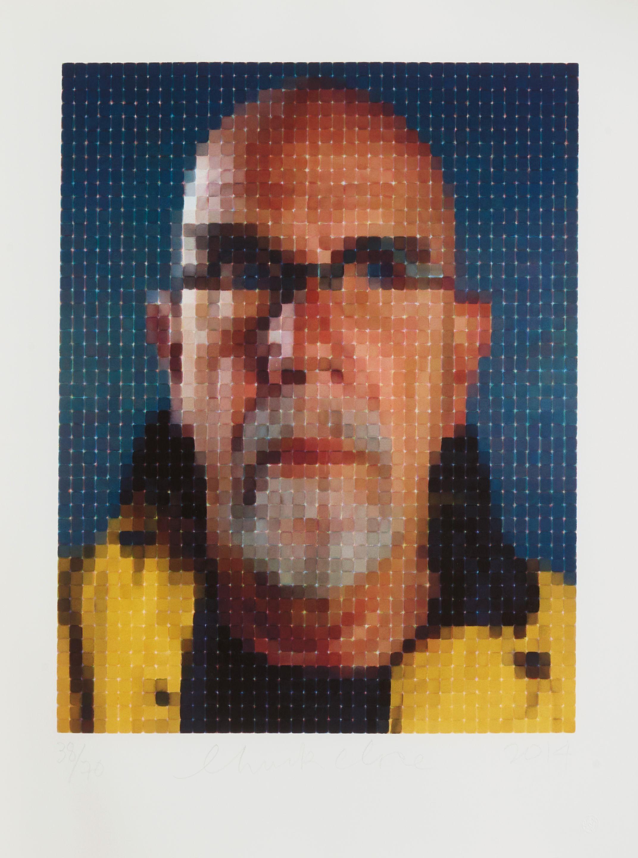 Chuck Close - Self-portrait (Yellow Raincoat)