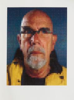 Chuck Close - Self-portrait (Yellow Raincoat)