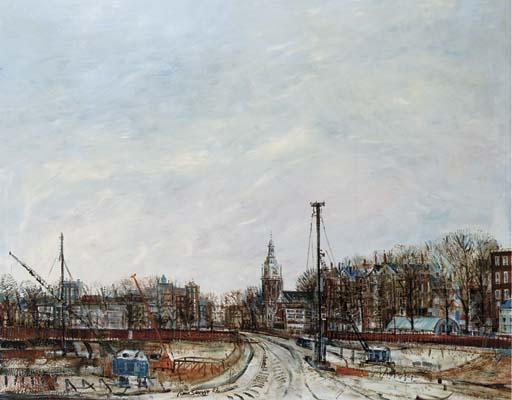 Ciano Siewert - Bouwput Stopera met de Zuiderkerk in de achtergrond