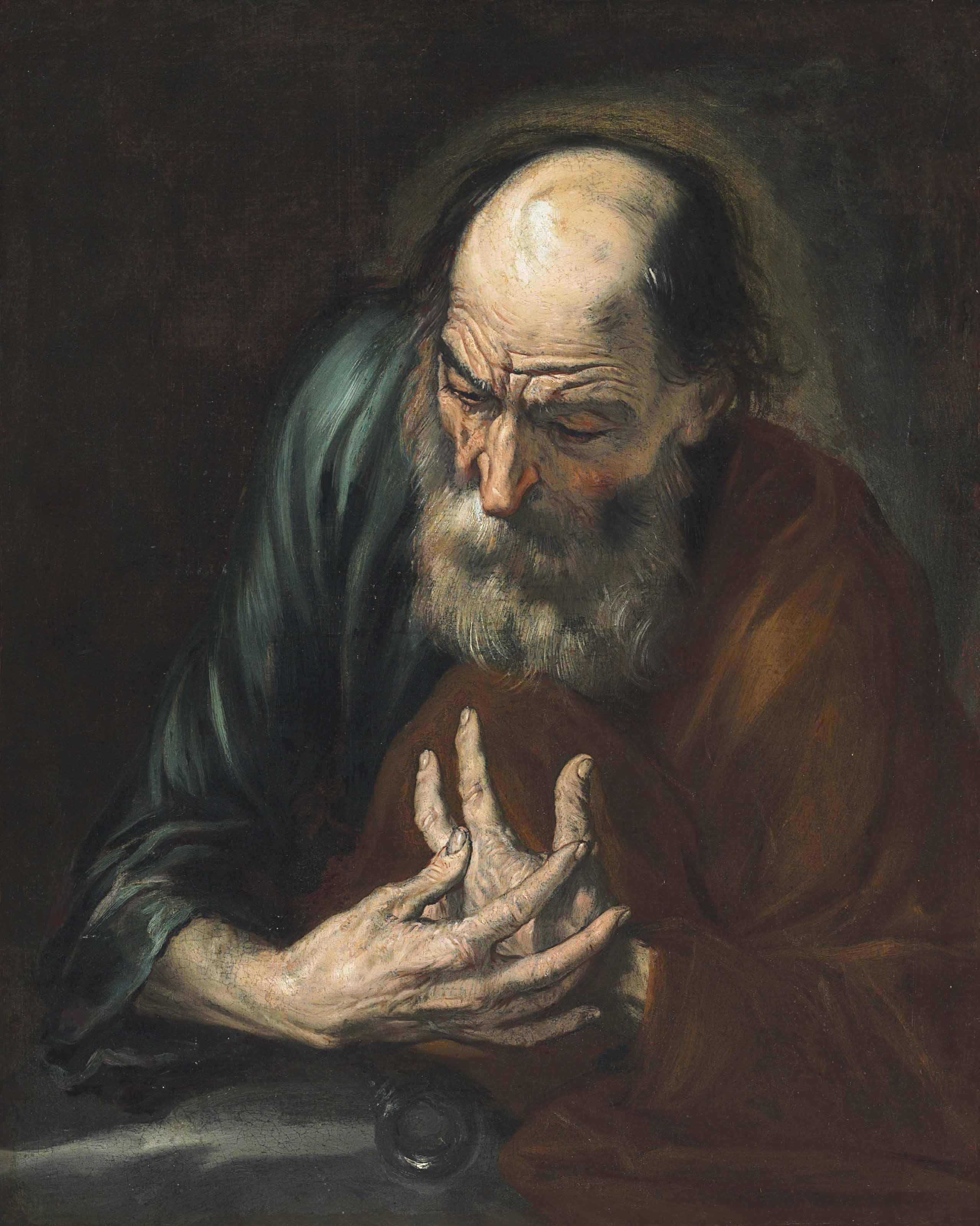 Circle Of Jusepe De Ribera, Called Lo Spagnoletto - The penitent Saint Peter