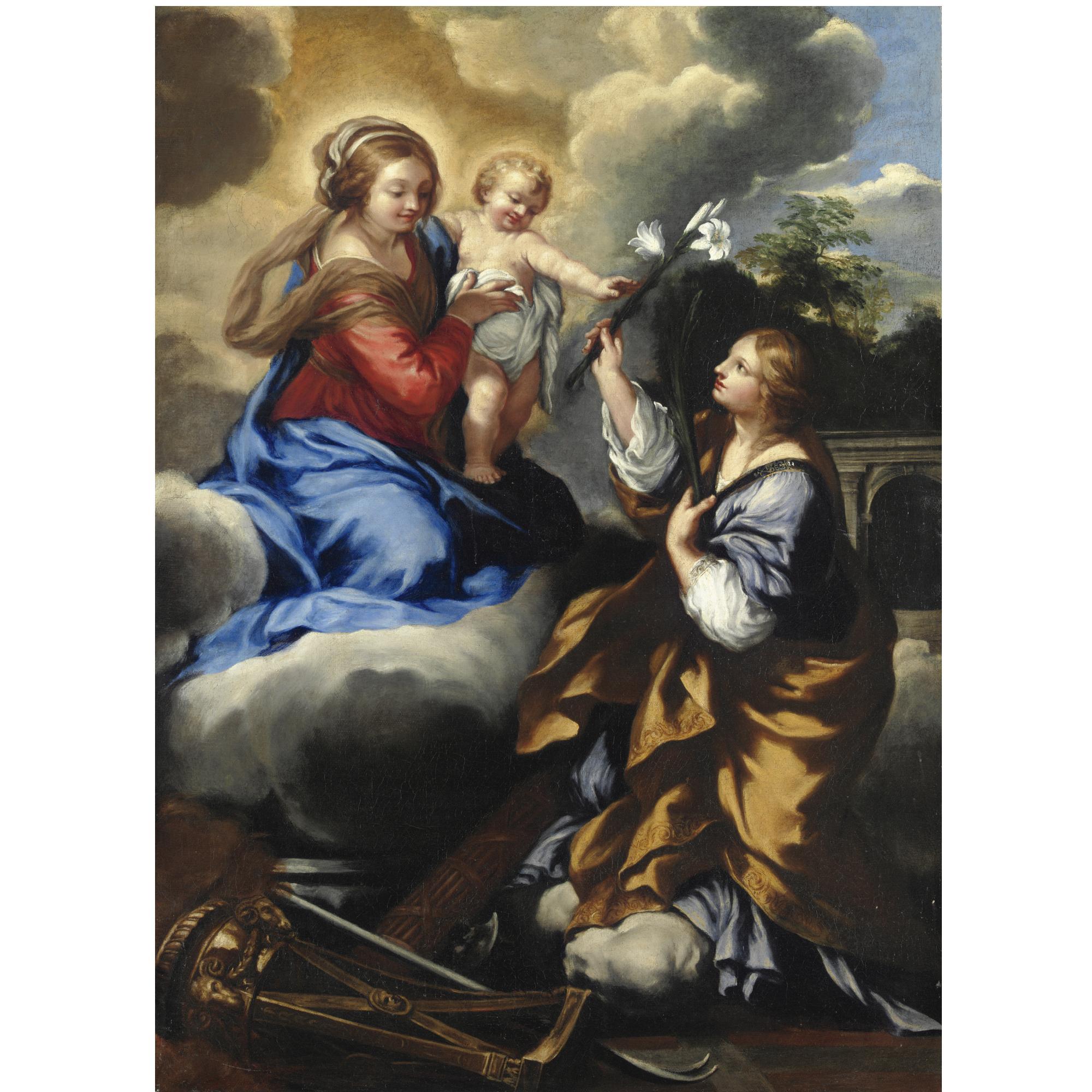 Ciro Ferri - Madonna Col Bambino E Santa Martire