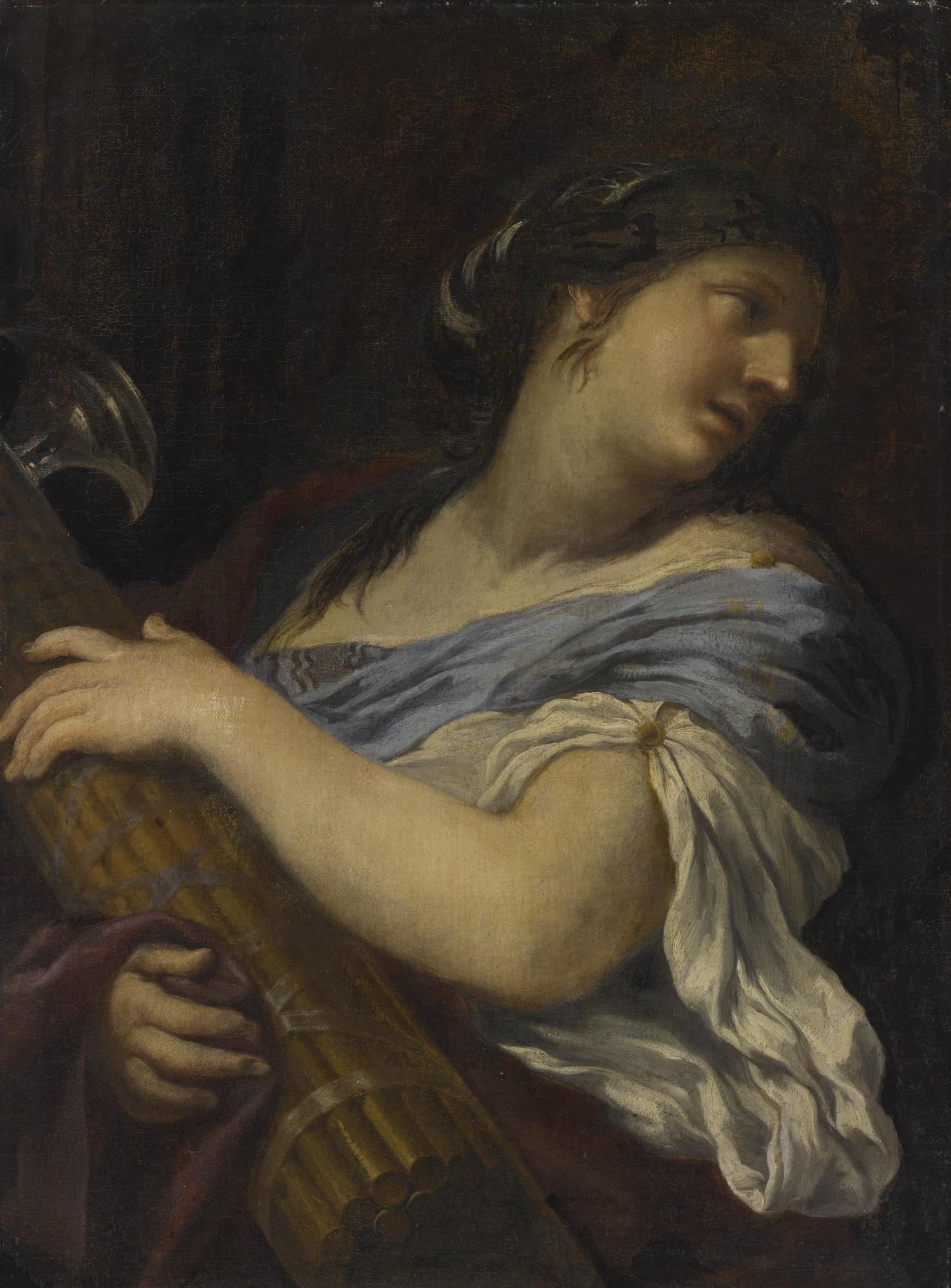Ciro Ferri - Portrait Of A Lady, Half Length, Holding A Fasces