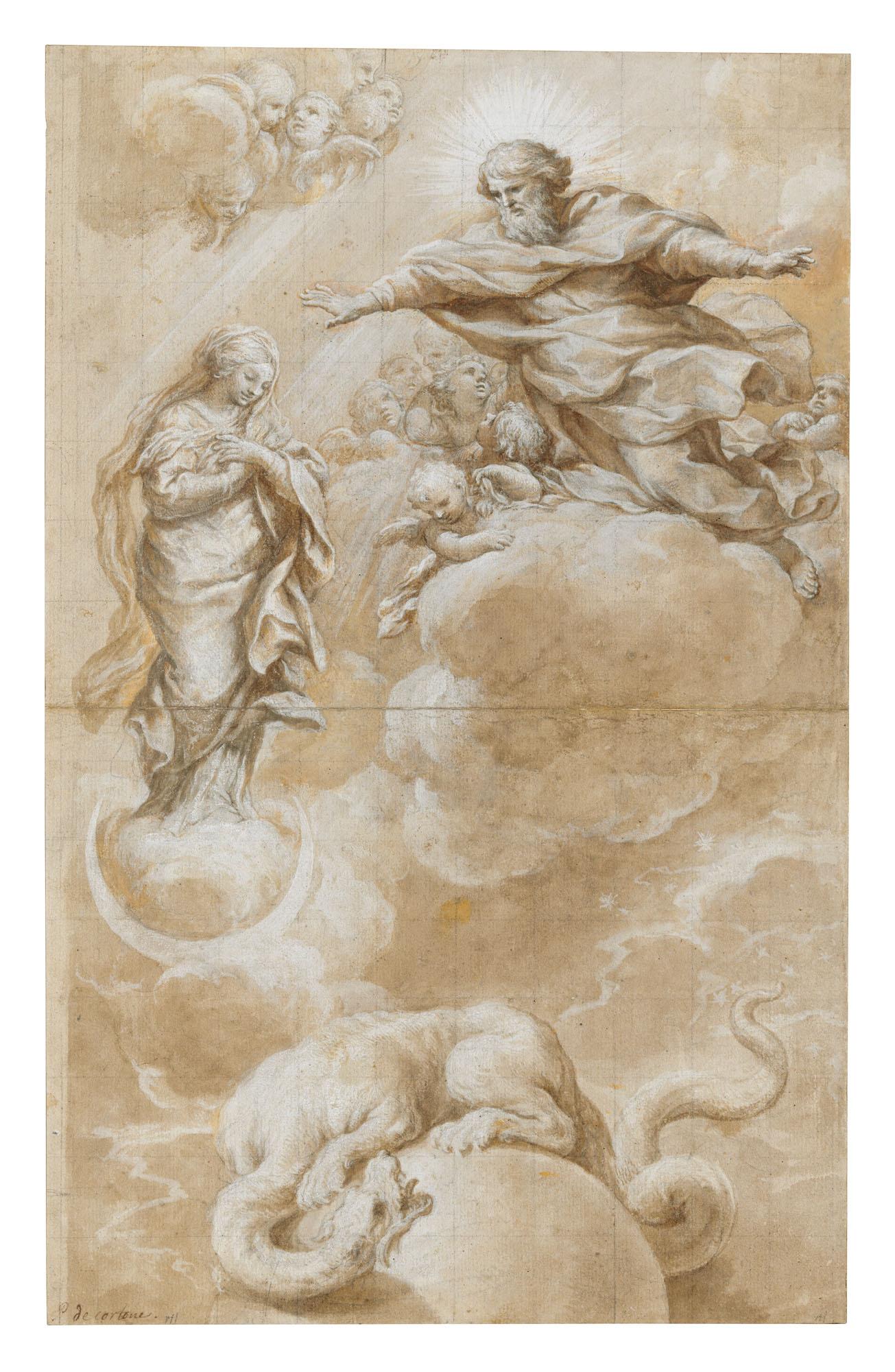 Ciro Ferri - The Virgin Immaculate blessed by God the Father