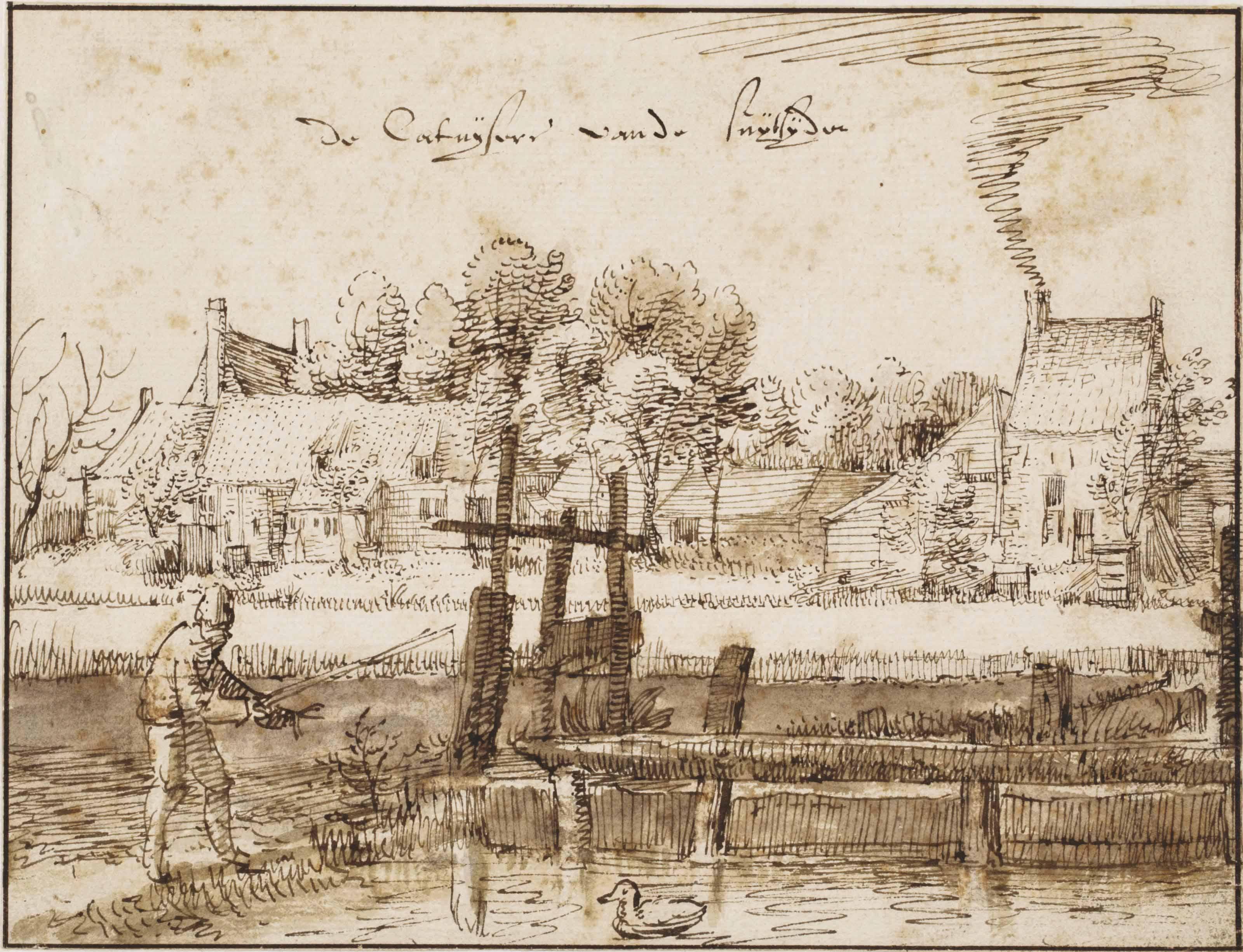 Claes Jansz. Visscher II - The Karthuizer Klooster, Amsterdam, With A Small Lock In The Foreground