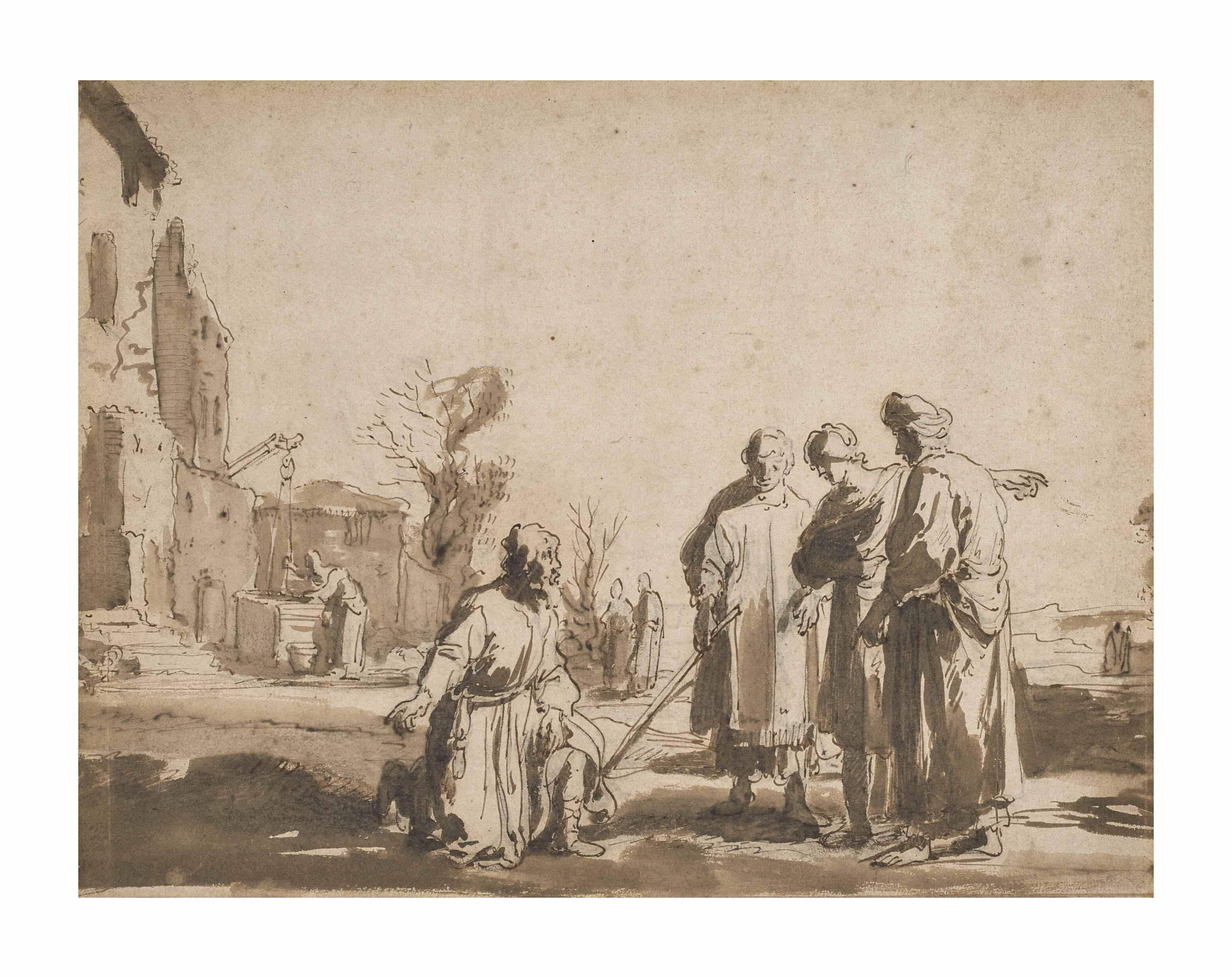 Claes Moeyaert - Abraham kneeling before the three Angels