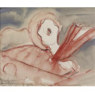 Claes Oldenburg - Proposal For A Colossal Monument In The Form Of A Typewriter Eraser For Alcatraz, Study