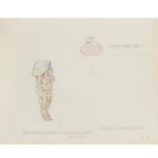 Claes Oldenburg - Proposal For A Giant Balloon In The Form Of Cornflakes And Banana Slices- Shown In Relation To The Giant Ice Bag