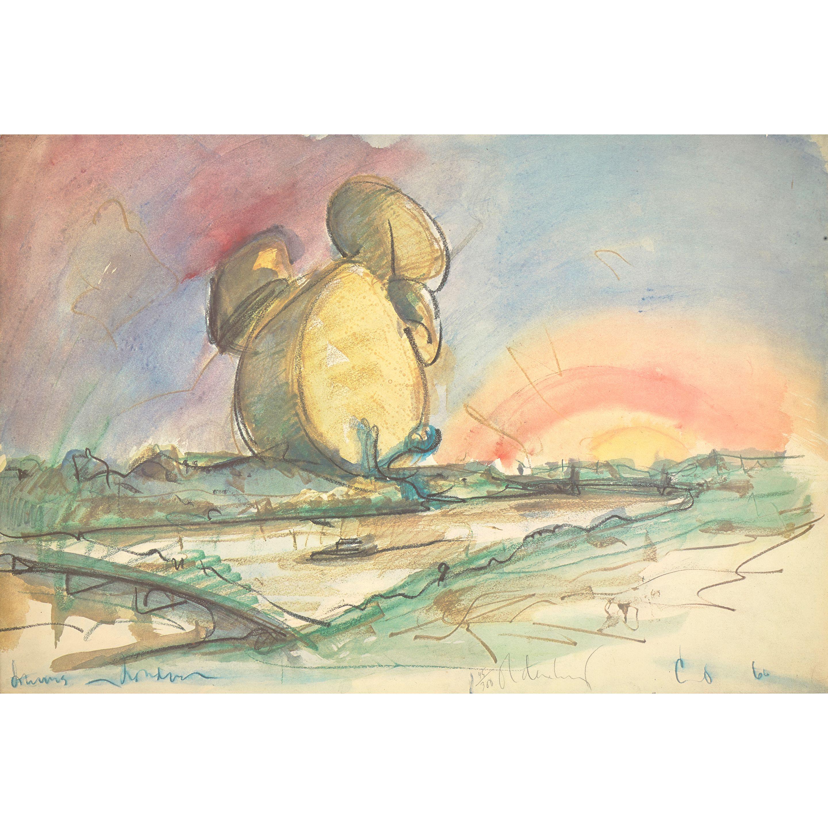 Claes Oldenburg - Proposed Colossal Monument for Battersea Park, London, Drum Set, 1966