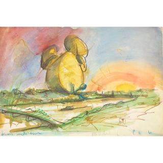 Claes Oldenburg - Proposed Colossal Monument for Battersea Park, London, Drum Set, 1966