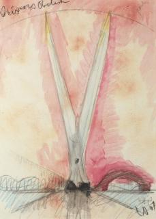 Claes Oldenburg - Proposed Colossal Monument To Replace Washington Obelisk, Washington, D.C.: Scissors In Motion