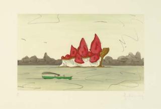 Claes Oldenburg - Proposed Monument For Mill Rock, East River, Nyc: Slice of Straberry Cheesecake (A. & P. 243)