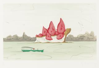 Claes Oldenburg - Proposed Monument For Mill Rock, East River, Nyc: Slice Of Strawberry Cheesecake (A. & P. 243)