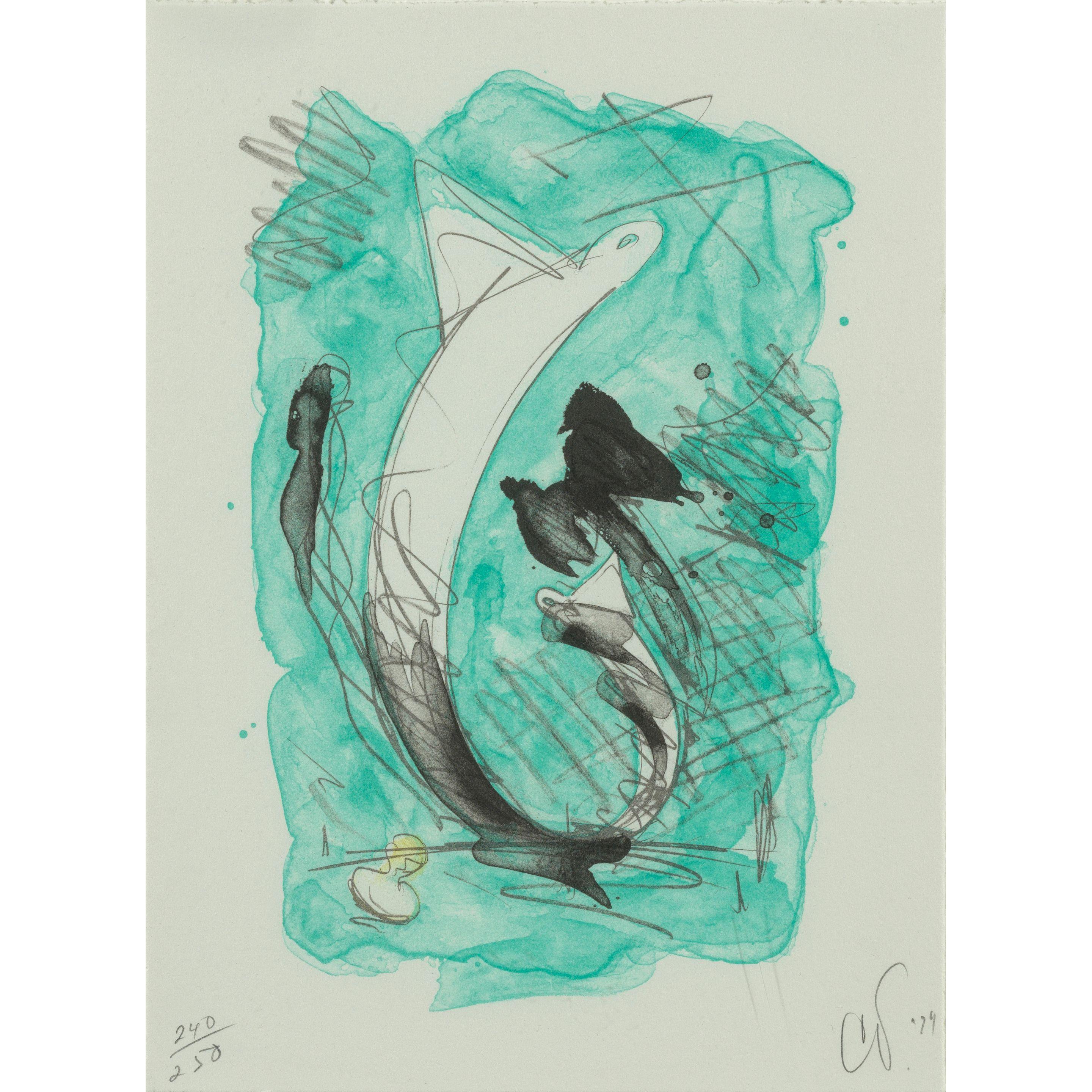 Claes Oldenburg - Sketch for a Sculpture in the Form of a Dress Collar and Tie, with Stud