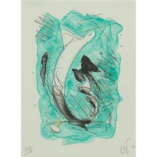 Claes Oldenburg - Sketch for a Sculpture in the Form of a Dress Collar and Tie, with Stud