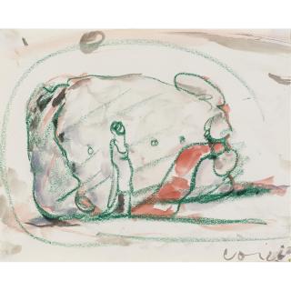 Claes Oldenburg - Study For A Huge Stuffed Shirt With Tie, Woman Standing For Scale