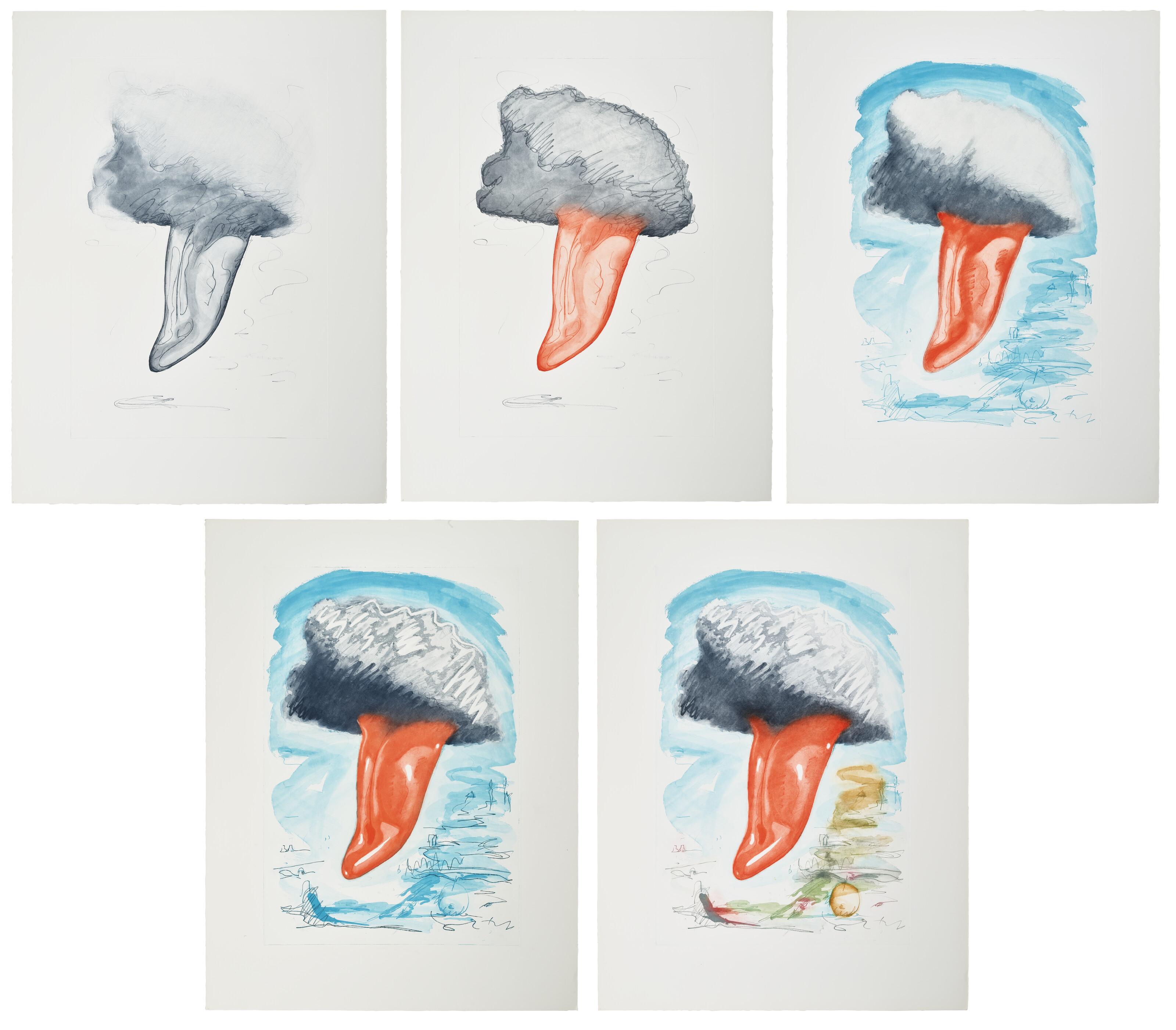 Claes Oldenburg - Tongue Cloud over London, with Thames Ball